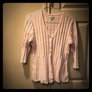 Croft & Barrow 100% cotton light pink sweater.